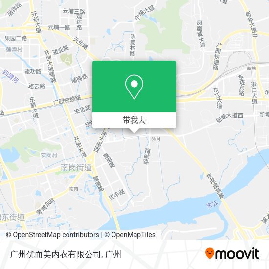 广州优而美内衣有限公司地图