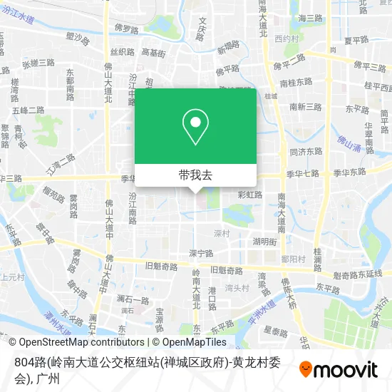 804路(岭南大道公交枢纽站(禅城区政府)-黄龙村委会)地图