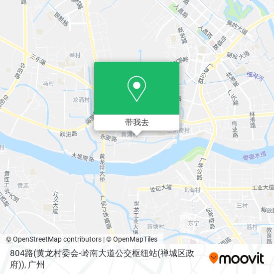 804路(黄龙村委会-岭南大道公交枢纽站(禅城区政府))地图