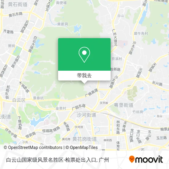 白云山国家级风景名胜区-检票处出入口地图