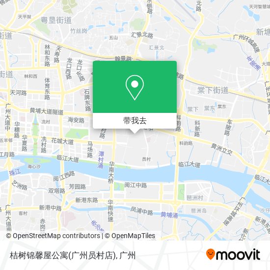 桔树锦馨屋公寓(广州员村店)地图