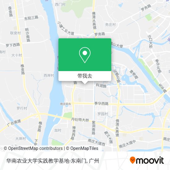 华南农业大学实践教学基地-东南门地图