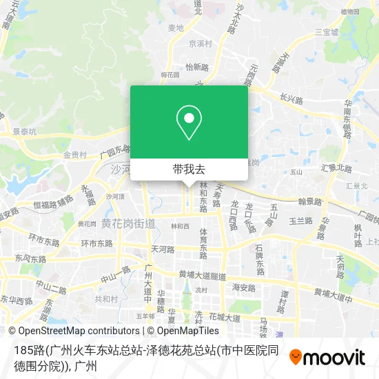 185路(广州火车东站总站-泽德花苑总站(市中医院同德围分院))地图