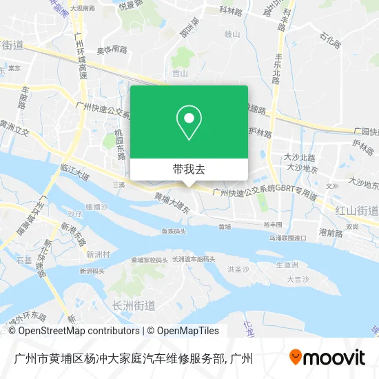 广州市黄埔区杨冲大家庭汽车维修服务部地图