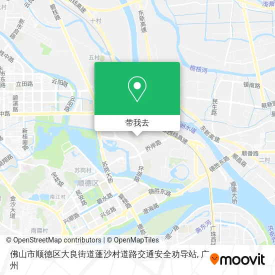 佛山市顺德区大良街道蓬沙村道路交通安全劝导站地图