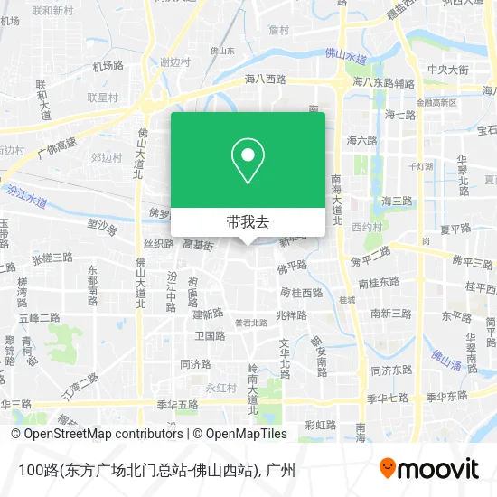 100路(东方广场北门总站-佛山西站)地图