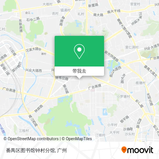番禺区图书馆钟村分馆地图