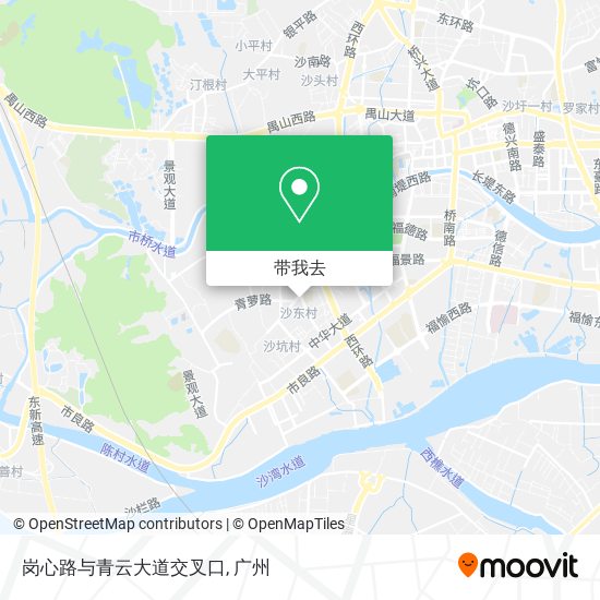 岗心路与青云大道交叉口地图