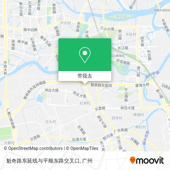 魁奇路东延线与平顺东路交叉口地图
