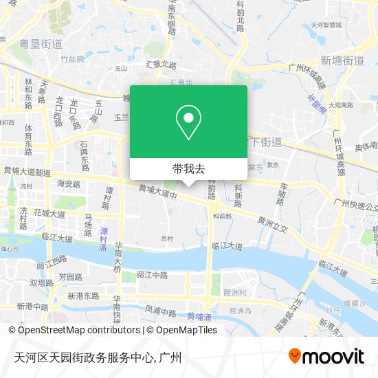 天河区天园街政务服务中心地图