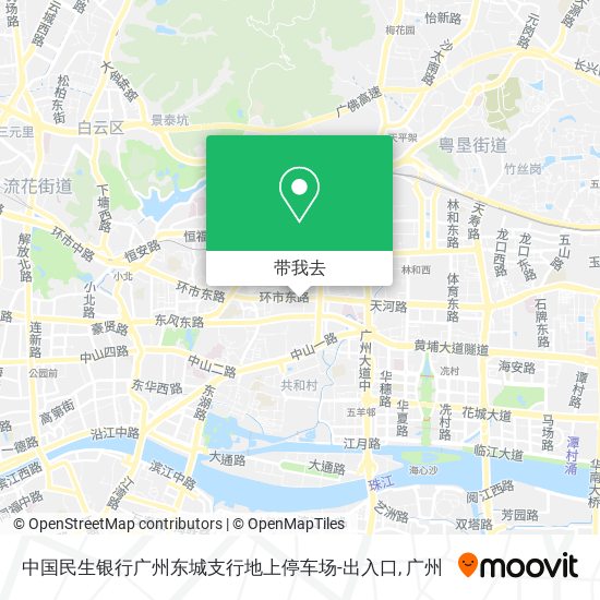 中国民生银行广州东城支行地上停车场-出入口地图