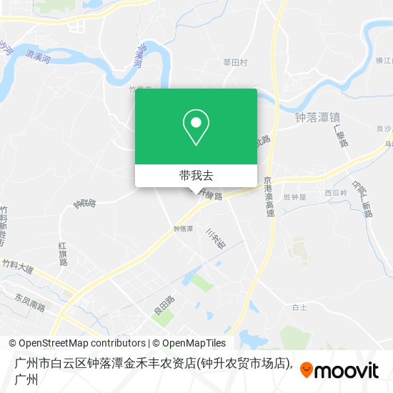 广州市白云区钟落潭金禾丰农资店(钟升农贸市场店)地图