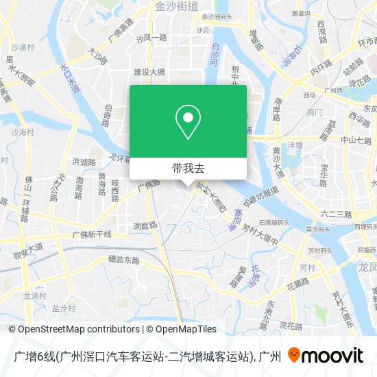 广增6线(广州滘口汽车客运站-二汽增城客运站)地图