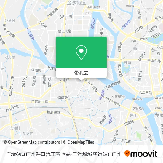 广增6线(广州滘口汽车客运站-二汽增城客运站)地图