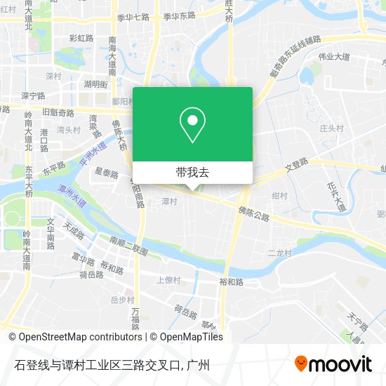 石登线与谭村工业区三路交叉口地图