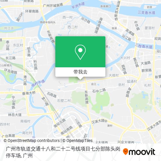 广州市轨道交通十八和二十二号线项目七分部陈头岗停车场地图