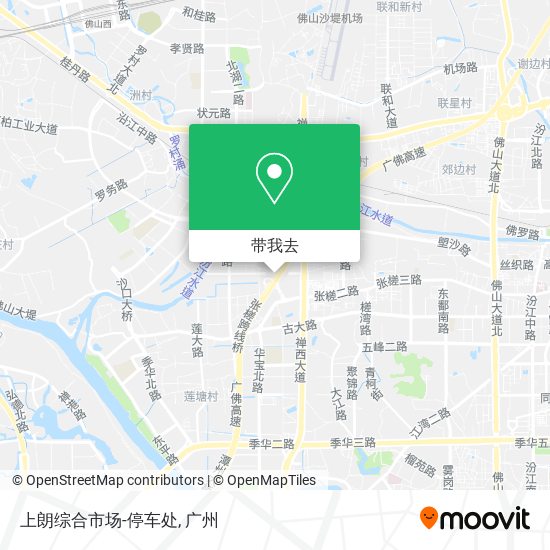 上朗综合市场-停车处地图