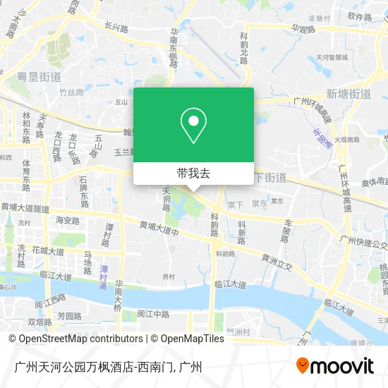 广州天河公园万枫酒店-西南门地图