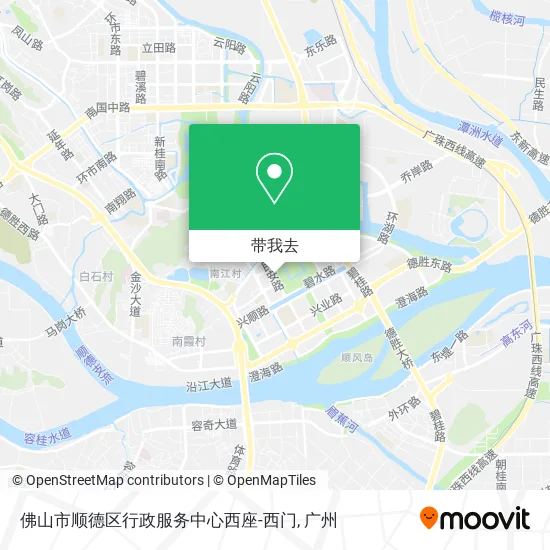 佛山市顺德区行政服务中心西座-西门地图