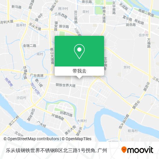 乐从镇钢铁世界不锈钢B区北三路1号拐角地图