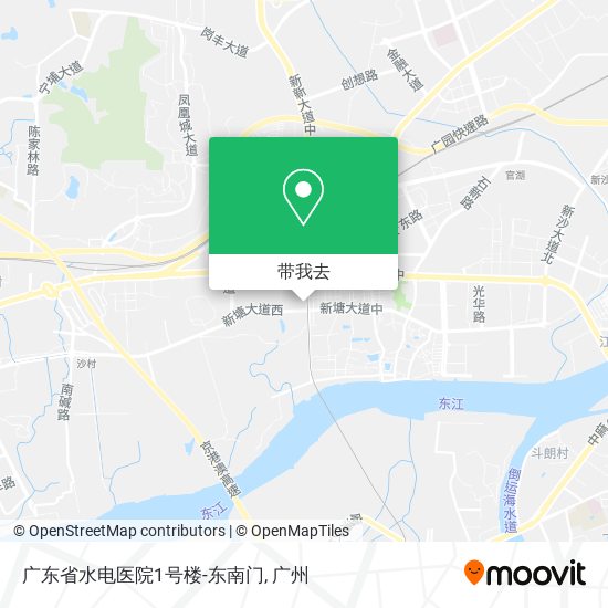 广东省水电医院1号楼-东南门地图