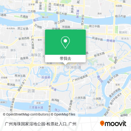 广州海珠国家湿地公园-检票处入口地图