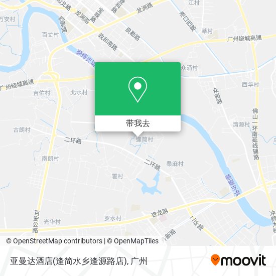 亚曼达酒店(逢简水乡逢源路店)地图