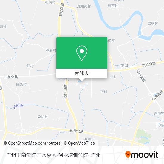 广州工商学院三水校区-创业培训学院地图