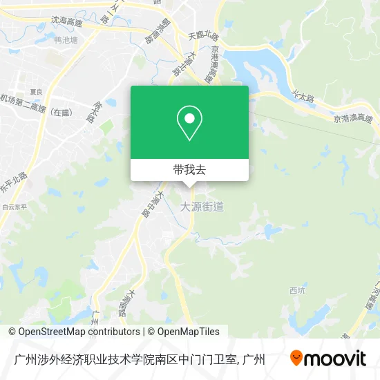 广州涉外经济职业技术学院南区中门门卫室地图