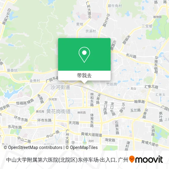 中山大学附属第六医院(北院区)东停车场-出入口地图