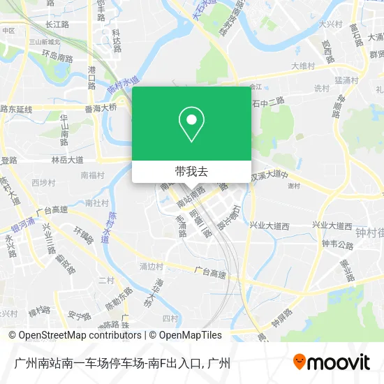 广州南站南一车场停车场-南F出入口地图