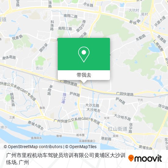 广州市里程机动车驾驶员培训有限公司黄埔区大沙训练场地图