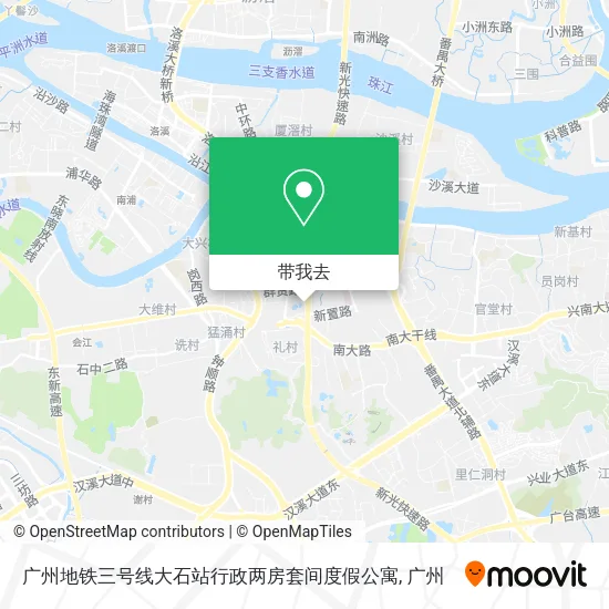 广州地铁三号线大石站行政两房套间度假公寓地图