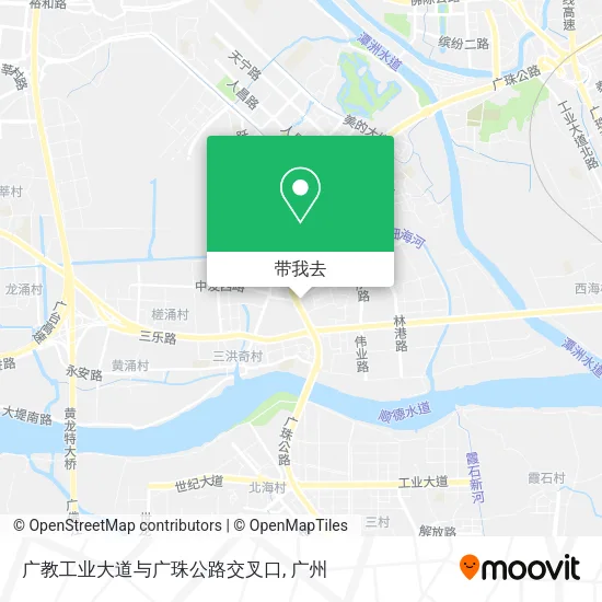 广教工业大道与广珠公路交叉口地图