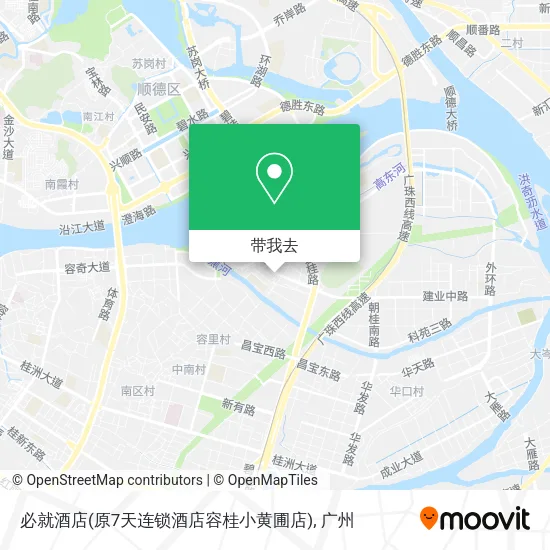 必就酒店(原7天连锁酒店容桂小黄圃店)地图