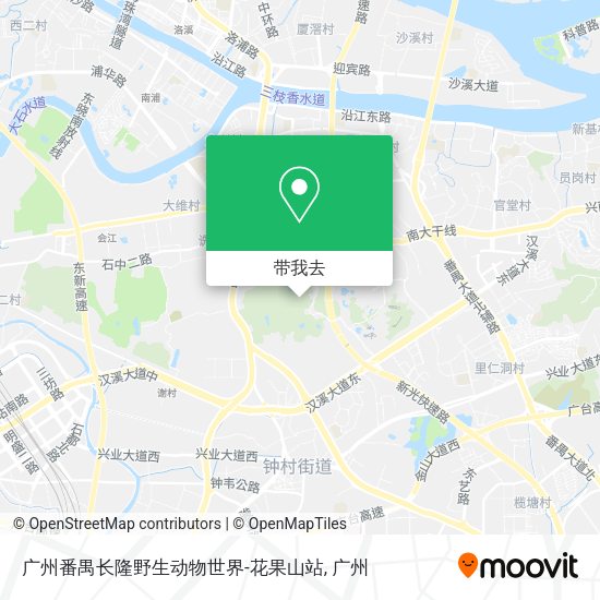 广州番禺长隆野生动物世界-花果山站地图