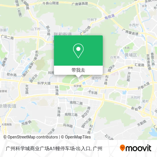 广州科学城商业广场A1幢停车场-出入口地图