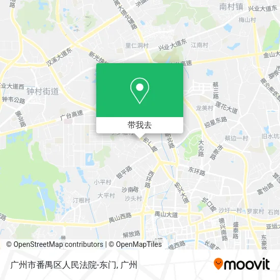 广州市番禺区人民法院-东门地图