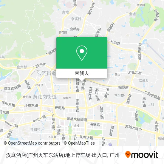 汉庭酒店(广州火车东站店)地上停车场-出入口地图