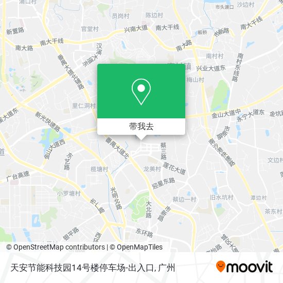 天安节能科技园14号楼停车场-出入口地图