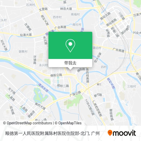 顺德第一人民医院附属陈村医院住院部-北门地图