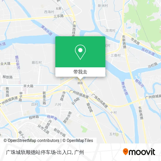 广珠城轨顺德站停车场-出入口地图