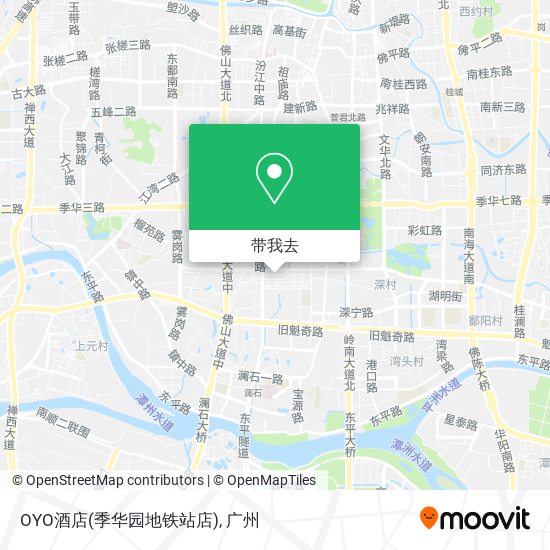 OYO酒店(季华园地铁站店)地图