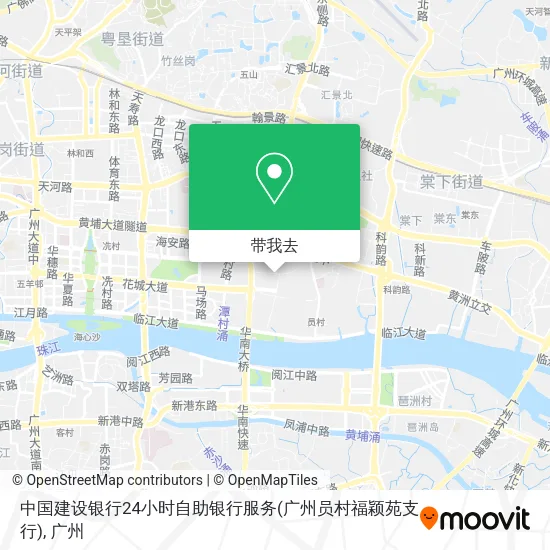 中国建设银行24小时自助银行服务(广州员村福颖苑支行)地图