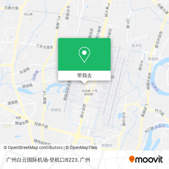 广州白云国际机场-登机口B223地图