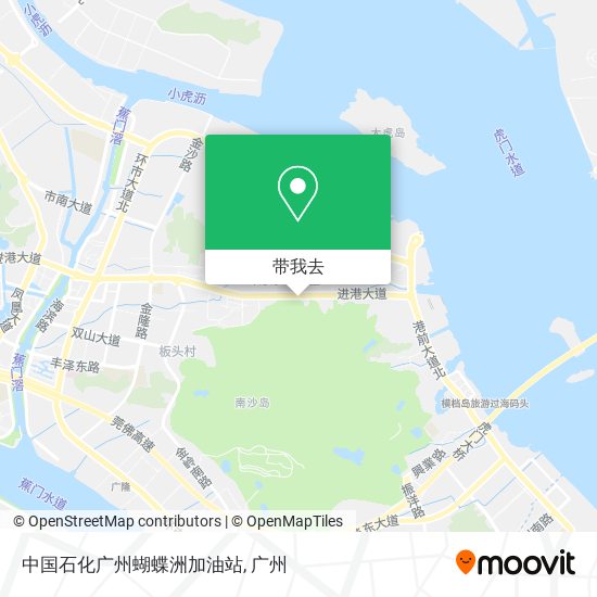 中国石化广州蝴蝶洲加油站地图