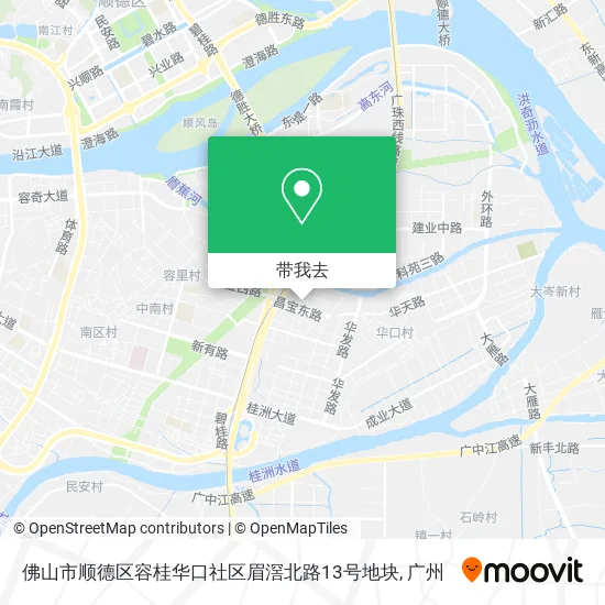 佛山市顺德区容桂华口社区眉滘北路13号地块地图