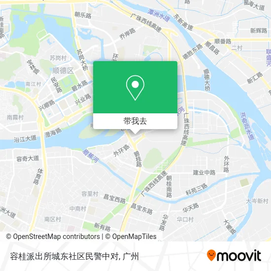 容桂派出所城东社区民警中对地图