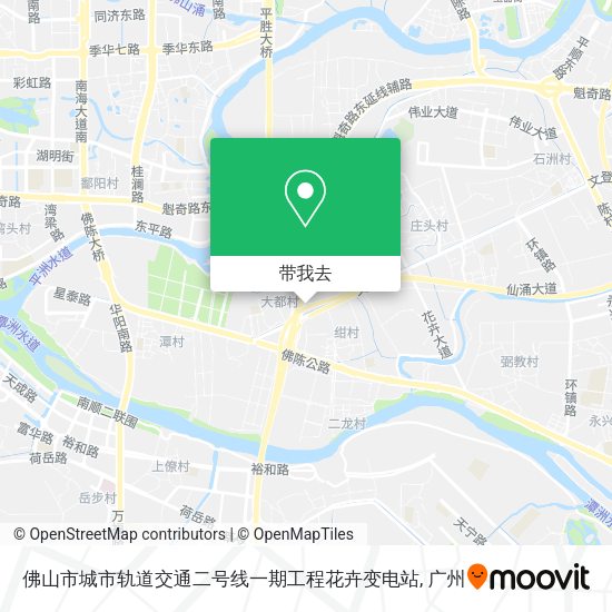 佛山市城市轨道交通二号线一期工程花卉变电站地图