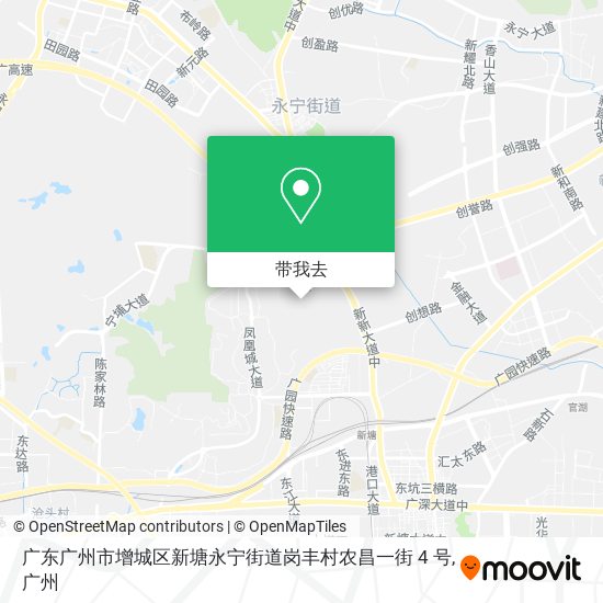广东广州市增城区新塘永宁街道岗丰村农昌一街 4 号地图